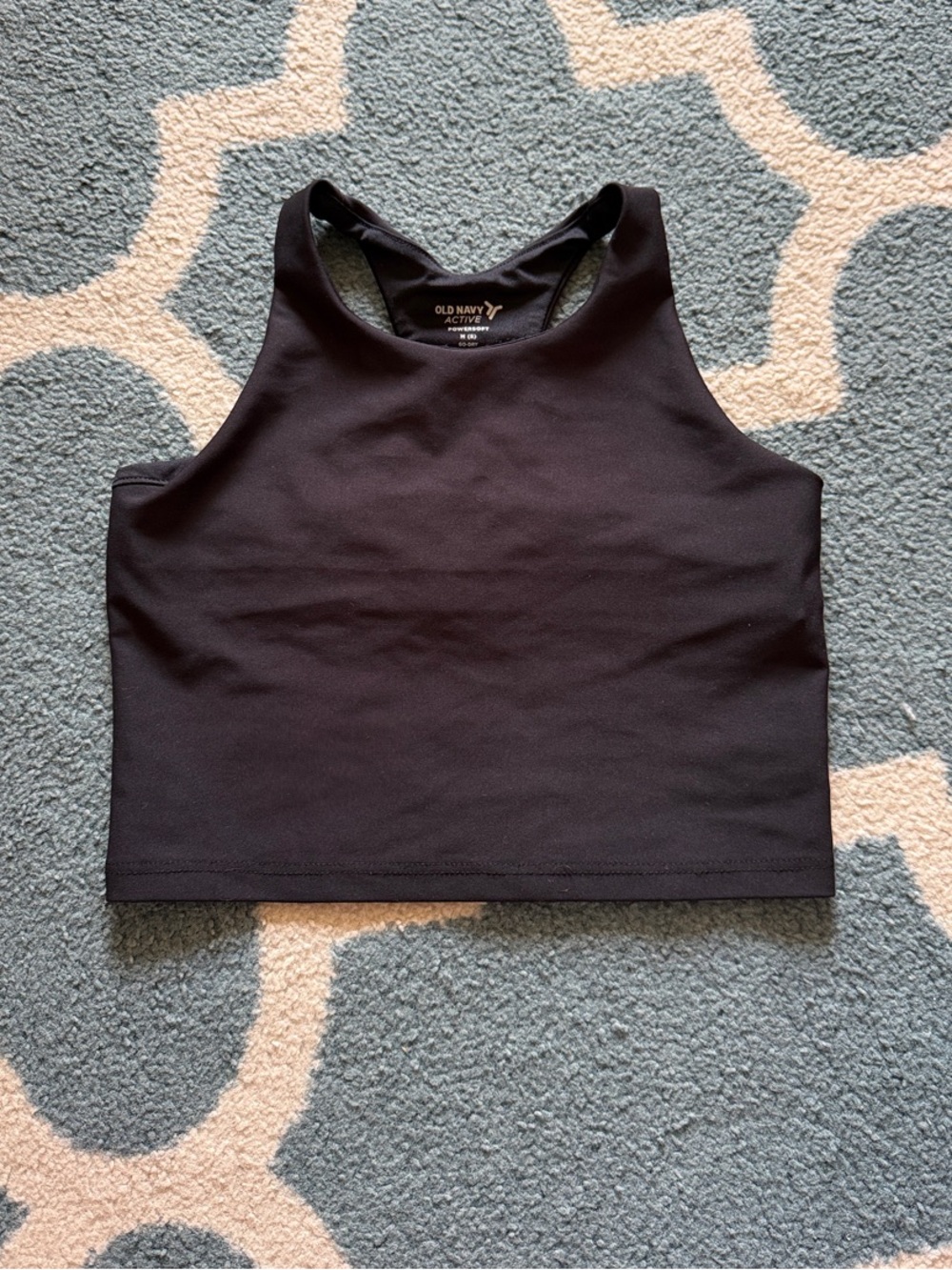 Old Navy Black High-Neck Racerback Crop Tank